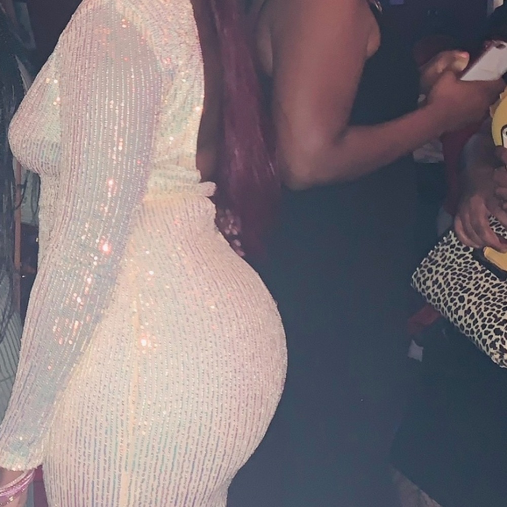 Opaque shimmer mini dress